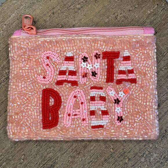 Beaded Holiday Coin Purse Flower Coin Purse Accessories Travel Pouch NEW - Picture 2 of 5